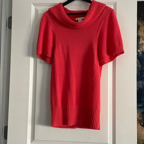 Design History Top Dress Women Size S Coral Soft Knit Cowl Neck Short Sleeves - Picture 9 of 13